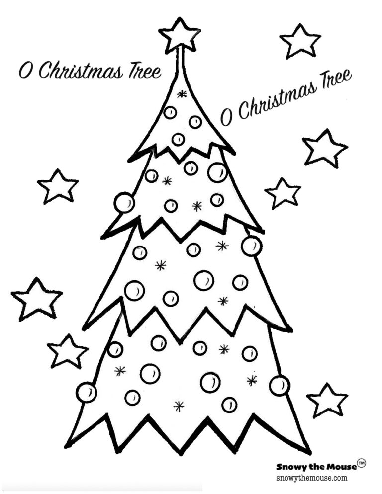 Snowy the Mouse - Coloring Pages - Christmas Tree Thumbnail