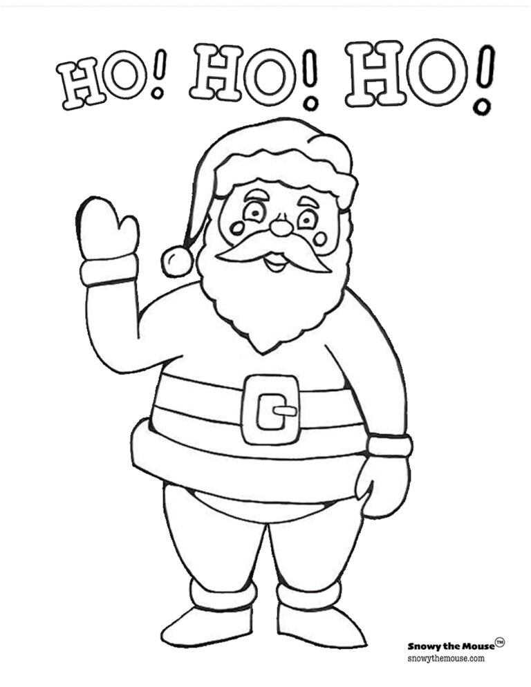 Snowy the Mouse - Coloring Pages - Santa Claus Thumbnail