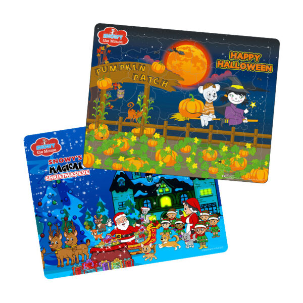 Snowy the Mouse - Products - Toys & Games - Snowy the Mouse™ 2-Pack Holiday Jigsaw Puzzle Set