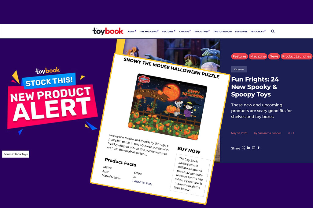 Snowy the Mouse - News - Snowy the Mouse™ Halloween Puzzle Adds Spooky Fun to The Toy Book "Fun Frights" Spotlight